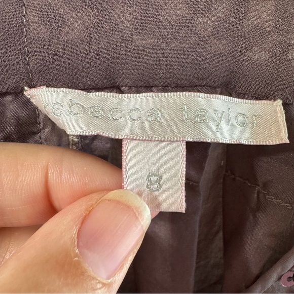 Rebecca Taylor Purple Scoop Neck 100% Silk Sequin Tank Top - Picture 7 of 9